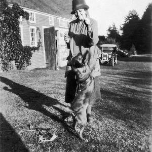 Frances Perkins of Newcastle, with family dog, Balto