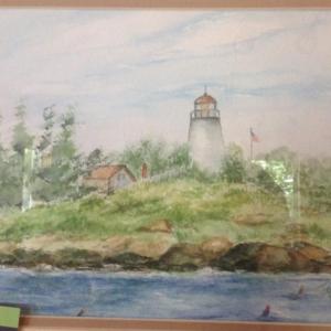 Burnt Island watercolor by Joyce Hines