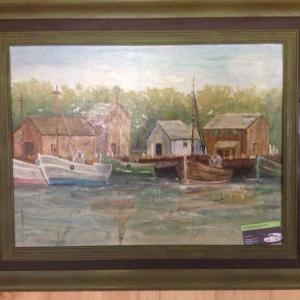 Waterfront watercolor by Joyce Hines