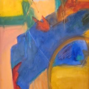 “The Turquoise Bonnet,” a 22 by 30-inch watercolor under glass by artist Carol Wiley. Carol Wiley