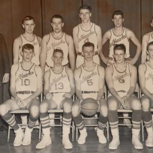 Keith Mahaney takes over the reigns as head coach of the Boothbay Region High School basketball team in the 1960s. Team members included, from left, front row: Rupe Neily, Gordon Frizzell, Frank Luke, Greg Trachik, Fred Johnson, back row: Arthur Webster, Charlie Begin, Wayne Pratt, Archie Brewer and Dwight Watts. File photo