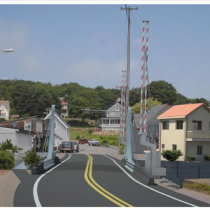 A computer rendering of the upcoming new bridge in South Bristol. The lower-profile bridge will begin construction in fall of 2014. Courtesy of MDOT