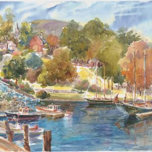 "Harbor Hill," by Damariscotta artist Jan Kilburn