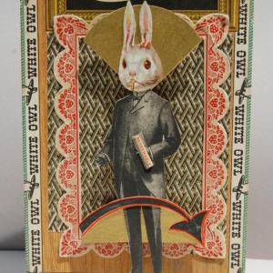 "Everybody," 9.5 by 7.5 inch mixed media assemblage by Margaret Rizzio Margaret Rizzio