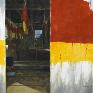 "Sanctum," a 34 by 48-inch watercolor by Barbara Ernst Prey, one of the renowned artist's works in the new exhibit at Blue Water Fine Arts of Port Clyde. Courtesy of Blue Water Fine Arts