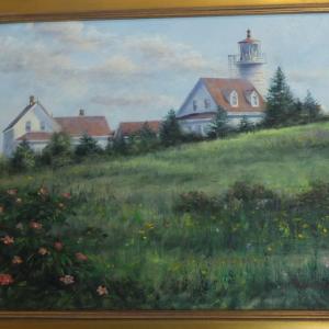 Monhegan Lighthouse, 16x20 oil, Roger Milinowski