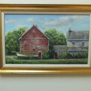 Summer Barn, oil, 12 x 16, Roger Milinowski