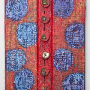 Lola Baltzell’s “Flawed Abundance” is one of the encaustic wax works in the new art show at the Damariscotta Grill. Courtesy of Kim Traina Lola Baltzell “Flawed Abundance”