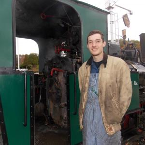 Engineer Dan Furden drove the train on Saturday, Oct. 11. KATRINA CLARK/Boothbay Register