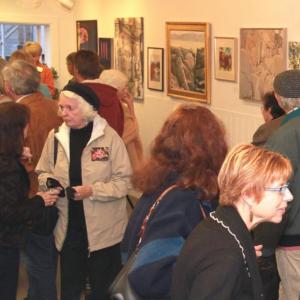 Artists and art lovers at last year’s ARTinME gathering. The 2014 show opens at 10 a.m. on Saturday, Oct. 18. A gala reception will be held from 5 to 7 p.m. File photo