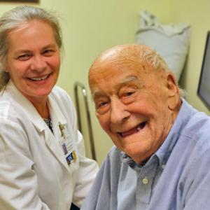 Henry Bonner, right, and LincolnHealth Wound Care Center Clinical Coordinator Sue Papineau, RN, WCC. Courtesy of LincolnHealth
