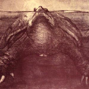 “Noli Me Tangere,” 22 by 34-inch etching with aquatint printed with colored ink on Twinrocker paper, by R. Keith Rendall. “Noli Me Tangere” by R. Keith Rendall