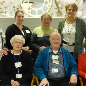 Four new Compassionate Companions Volunteers graduated from training at St. Andrews Village on Nov. 17. Pictured, left to right: new Compassionate Companions Volunteers Pat Conley and Art Conley and Lincoln County Healthcare Director of Volunteers Connie Bright. In the second row, left to right: are Compassionate Companion Volunteer AJ Hatfield, Gregory Wing CNA Nicole Peaslee, new Compassionate Companion Volunteer Billie Winicov and Compassionate Companion Program Leader Tracy Verney. Courtesy of Alan Crowell Compassionate Care Volunteers at St. Andrews Village, Boothbay Harbor, ME