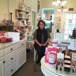 Linda Forgues in her Damariscotta salon, About Face Skin Care. SUZI THAYER/Boothbay Register