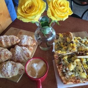 Fresh croissants and breakfast pizza at Red Cup Coffeehouse. SUZI THAYER/Boothbay Register