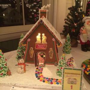 Last year’s Gingerbread Spectacular winning sweet structure, “Rainbow Cottage,” above, built by Caitlin Brackett. Courtesy of Cathy Sherrill