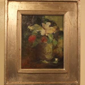 “A Touch of Red,” 8 x 10 oil by Helen St. Clair