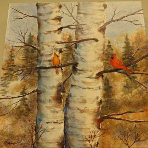 “Winter Friends,” watercolor, Charles Lee