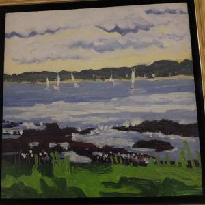 Andrea Peters’ “Summer Sails” 6” x 6” oil on panel