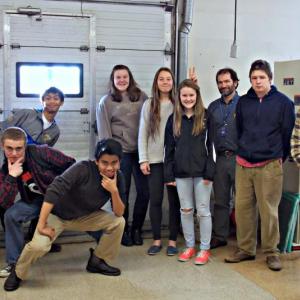 The Outing club at Boothbay Region High School. From left: Maya Schwehm, Kyle Alamo, Chelsie Graves, Summer Chamberlin, Madison Gaudette, teacher Chip Schwehm, Devyn Campbell and Sawyer Alley. Front row: Zachary Vise and Karl Alamo.