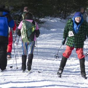 Skiers of all ages enjoy a spectacular winter day for the 2014 Biathlon. Courtesy of Andy McEvoy