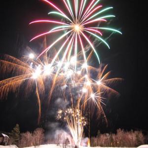 A display from New Year’s Eve past at Saddleback Mountain. Courtesy of Saddleback Mountain