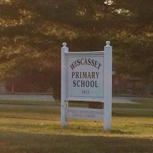 The sign at Wiscasset Primary School on Gardiner Road. File photo Wiscasset Primary School