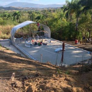 The construction of the school/church in Haiti begins. Courtesy of Barbara House