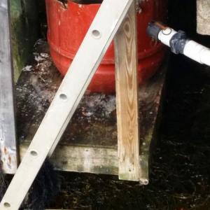 The open drum for sewage below Cap’n Fish’s deck. Courtesy of Boothbay Harbor Sewer District