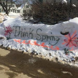 Customers smile and honk as they drive past the message in front of The First National’s Bank entrance, spray-painted by customer service representative and branch supervisor Tammy Serrano. KATRINA CLARK/Boothbay Register
