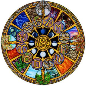 A Linda Hamilton astrological mandala. Courtesy of The Harlow Gallery