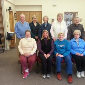 A Matter of Balance class members, pictured from left, front row: Peggy Miner, Mary Baudo, Susan Katzev, Connie Machon; back row: Chester Fossett, Rhoda Weyr, Lynnette Page, Alice Grant and Bob Shepard. Courtesy of Margaret Perritt