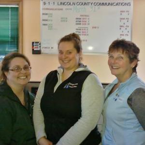 Answering your call: Theresa Grenier, Sarah Sherman and Kathy Blagdon, among others, respond to 9-1-1 calls in Lincoln County. Courtesy of Jane Carpenter