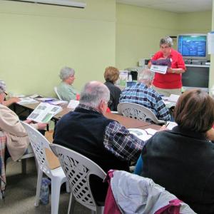 Joyce Polyniak teaches an AARP Smart Drive Seminar at Spectrum Generations Coastal Community Center. Courtesy of Marianne Pinkham