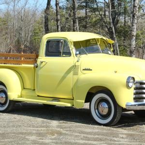 This restored 1953 Chevy 3100 pick up truck is one of the vintage vehicles up for auction May 30-31 at Thomaston Place Auction Galleries. Courtesy of Carol Achterhof