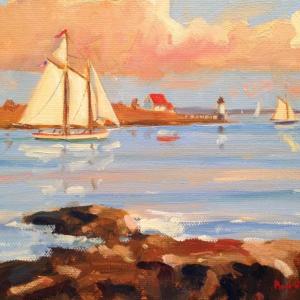 Brad Betts “Eastwind Sunset Cruise,” 6x8 oil on canvas. 