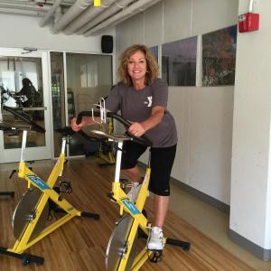 Healthy Living Coordinator Abby Jones in the indoor cycling room at the Y. KATRINA CLARK/Boothbay Register