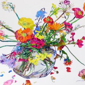 Jean Swan Gordon’s 26” x 40” watercolor entitled, “Mixed Bouquet” is one of the works in the late artist’s show, “Selections From the Estate,” now being exhibited at Gleason Fine Art. The Boothbay Harbor gallery’s second show displays the talents of Kevin Beers “The View From Here.” Courtesy of Gleason Fine Art Jean Swan Gordon