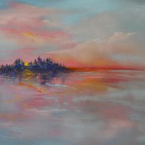 “Summer Island 2,” pastel by Kim Skillin Traina, will be one of this artist’s works in the Art at the Grill exhibition running June 8 through July 26. Artists Susan Zimmerman and Susan Tilton Pecora are also included in this Damariscotta River Grill summer show. Courtesy of Kim Skillin Traina “Summer Island 2,” pastel by Kim Skillin Traina