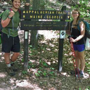 Quinn Pickett and Maya Schwehm, ready to take on the Appalachian Trail. Courtesy of Nancy Bosio-Pickett
