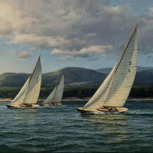 Donald Demers’ “International One Design Off Mt. Desert” is one of 72 beautiful works of art up for bid on July 30 in Boothbay Harbor. All proceeds benefit Boothbay Region Land Trust. Courtesy of the land trust Donald Demers
