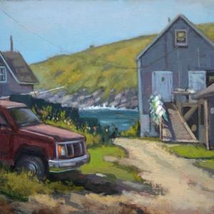 Frank Bruckmann’s oil paintings, such as the one pictured, are being exhibited at The Island Inn on Monhegan Island through Oct. 11.