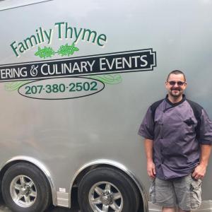 Michael Whitney and his new “kitchen,” which he’ll be using for his catering and culinary events business. SUZI THAYER/Boothbay Register