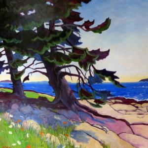 Andrea Peters’ “The Old Tree in Summer” is one of the works by the East Boothbay artist in this new show shared with Tom Curry of Brooklin. Courtesy of Gleason Fine Art Andrea Peters’ “The Old Tree in Summer”