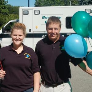 Robyn Ham and Chris Taylor, organizers of the first ever Health and Safety Fair at the Boothbay Region Ambulance Service facility. ART MAYERS/Boothbay Register