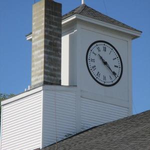 Woolwich’s town clock as it looks today on top of the municipal building. PHIL DI VECE/Wiscasset Newspaper Woolwich town clock