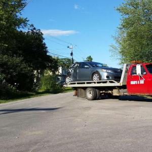 This 2010 Toyota, driven by Albert Pinkham of Wiscasset, was totaled in the accident that occurred on Route 1 Thursday afternoon. KATRINA CLARK/Wiscasset Newspaper