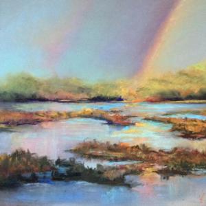 Edgecomb artist Kim Traina’s pastel “Rainbows,” will be included in her new work being featured at the 2nd annual Guests on the Lawn. The event, held at Kefauver Studio & Gallery, will be held Aug. 14-16. Courtesy of Kim Traina Kim Traina