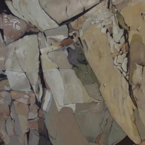 Edgecomb-based artist John Lorence’s “Quoddy Head/Diagonal Fissures,” 29” x 26”, is one of the artworks in the River Arts Show, “Mainly Maine,” now on exhibit. Courtesy of Linda Morkeski John Lorence