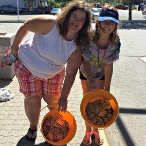 Sarah Riggens, left, with her daughter and Special Olympian Chloe Desjardins. Together they helped raise money for Special Olympics Maine on Saturday, Sept 12. KATRINA CLARK/Boothbay Register